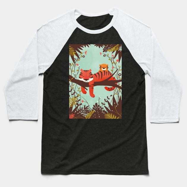Sleeping tiger Baseball T-Shirt by jayf23